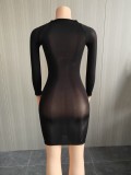 Sexy ultra-elastic glossy body tights with a sexy see-through skirt for nightclubs