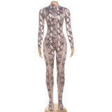 Printed high neck long sleeved jumpsuit
