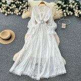 Lace Dress Slimming Party Dress WEX980875211340