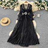 Lace Dress Slimming Party Dress WEX980875211340