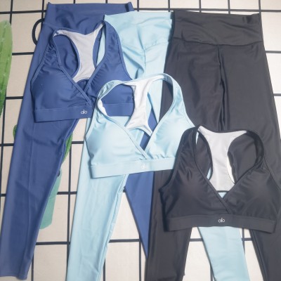 Top and Pants 2-Piece Set Yoga Wear Set