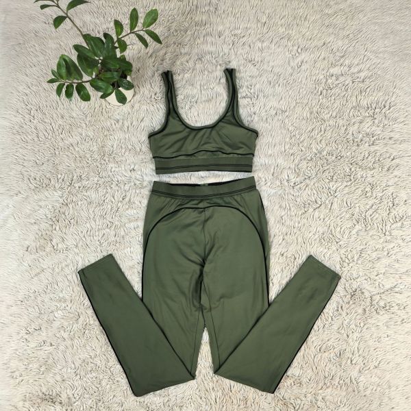 Sleeveless sports vest, high waist, hip lifting, abdominal tightening, fitness yoga suit set