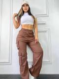 Multi pocket solid color work pants