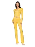 Printed hooded long sleeved thumb button micro horn two-piece set