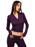 Printed hooded long sleeved thumb button micro horn two-piece set