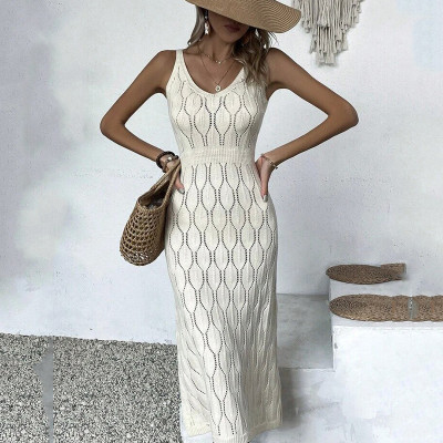 Knitted beach bikini swimsuit, cover up dress