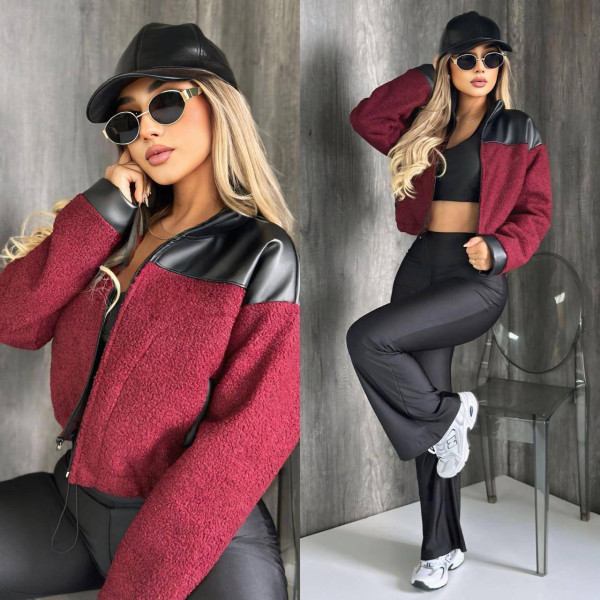 Letter loose warm leather velvet top jacket