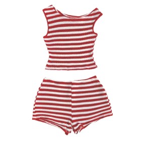 Striped vest shorts set
