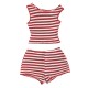 Striped vest shorts set