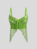 High end fishbone corset, heavy-duty nail bead tassel suspender top