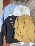 Collar loose button long sleeved shirt