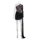 Lace tight fitting hip hugging dress