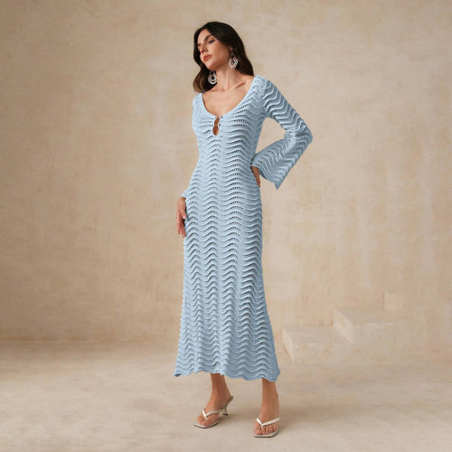 Knitted beach bikini swimsuit, cover up dress