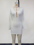 Knitted beach bikini swimsuit, cover up dress