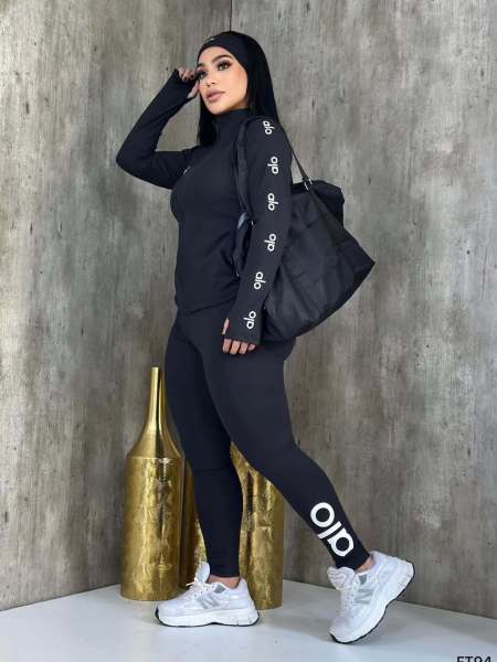 Letter yoga suit high elasticity exercise three piece set