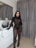 Hot stamping one-piece stockings, see through tight fitting and erotic jumpsuit