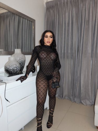 Hot stamping one-piece stockings, see through tight fitting and erotic jumpsuit