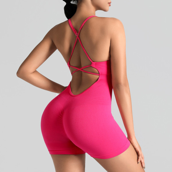 Solid color fitness clothes, quick drying clothes, yoga jumpsuit
