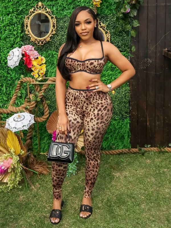 Printed camisole vest and pants cover