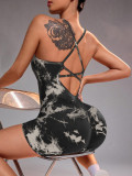 Tie dye fitness clothes, quick drying clothes for external wear, yoga jumpsuit