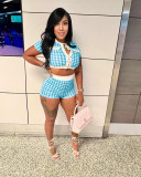 Thousand Bird Short sleeved Top Tight Shorts Set