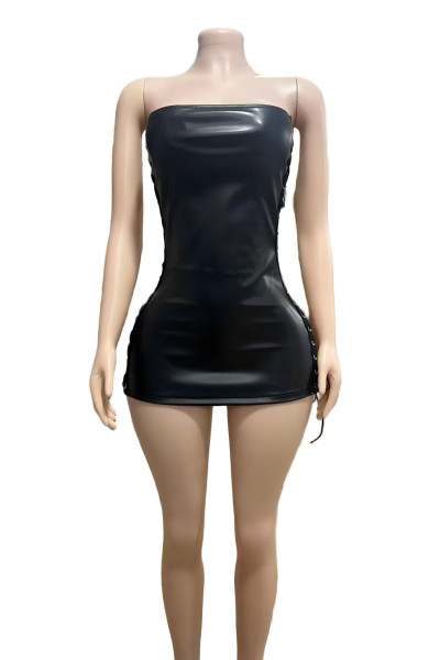 Bilateral corns frenulum wrapped chest dress short skirt