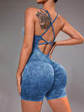Washed fitness suit, quick drying outer garment, yoga jumpsuit
