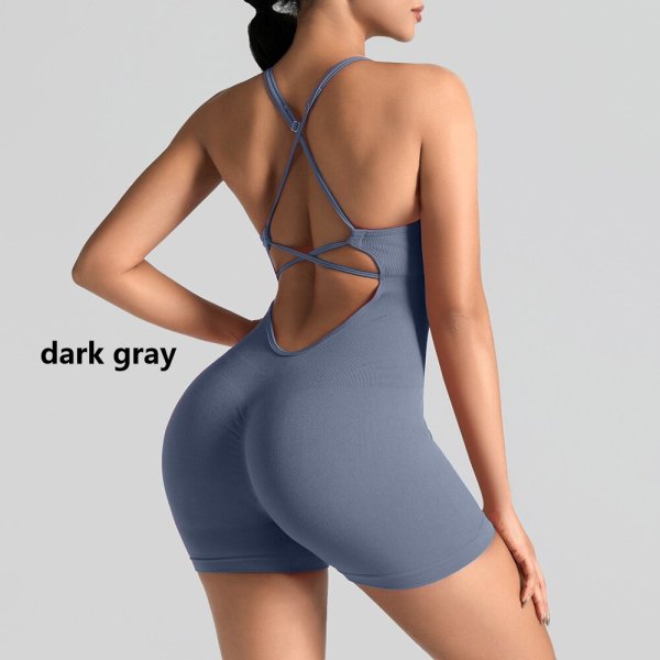 Solid color fitness clothes, quick drying clothes, yoga jumpsuit