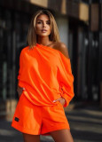 One collar shoulder baring loose two-piece set