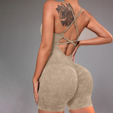 Washed fitness suit, quick drying outer garment, yoga jumpsuit