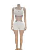 Printed vest and shorts set, two-piece set
