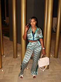 Printed top and pants set