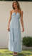 Strap V-neck long patchwork dress