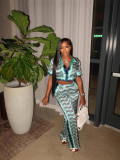 Printed top and pants set