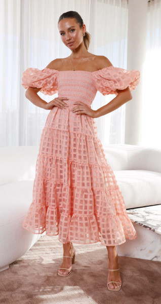 One collar lantern sleeve patchwork dress