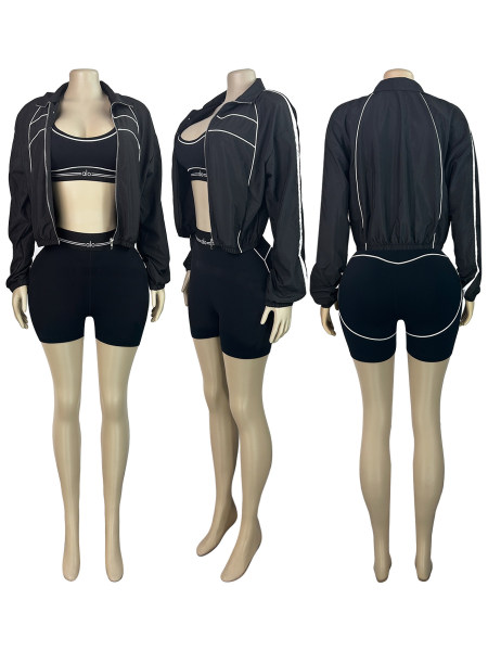 HR25083 Letters Women Sports Casual Two-Piece Set