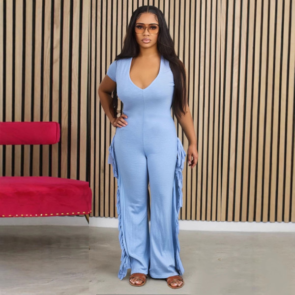 One piece fringe jumpsuit