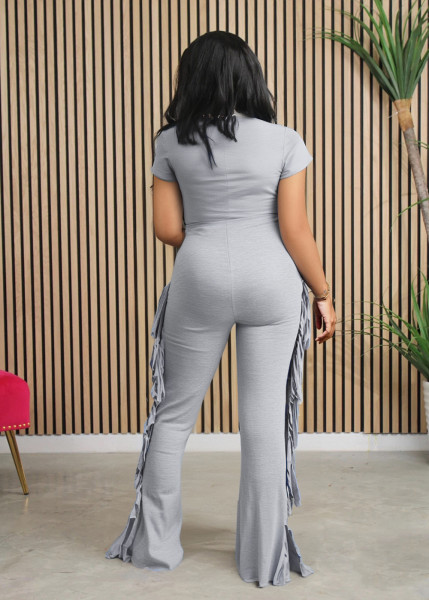 One piece fringe jumpsuit