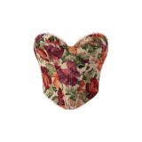 Fishbone corset oil painting vest