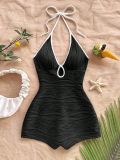 Hanging neck one-piece bikini camisole jumpsuit