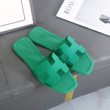 One word cool mop flat slippers