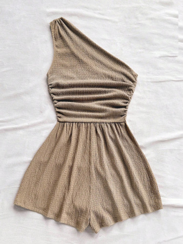Shoulderless A-line short skirt