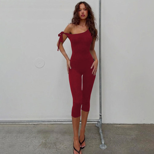 Single shoulder captcha strap jumpsuit