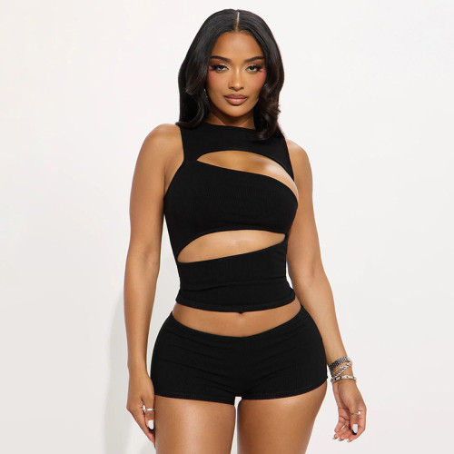 Waist cinching ultra short mini set