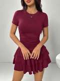 Multi layered ruffled cake skirt short skirt