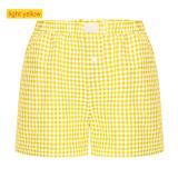 High waisted loose wide leg checkered shorts