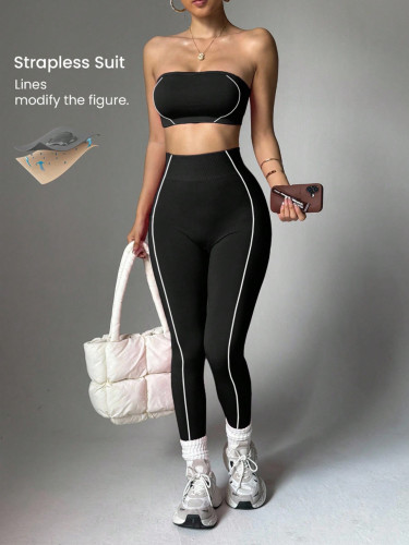 Color blocked patchwork yoga pants