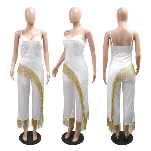 Two piece set of tank top and loose wide leg pants