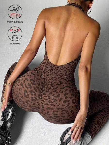 Backless one-piece yoga suit