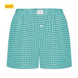 High waisted loose wide leg checkered shorts